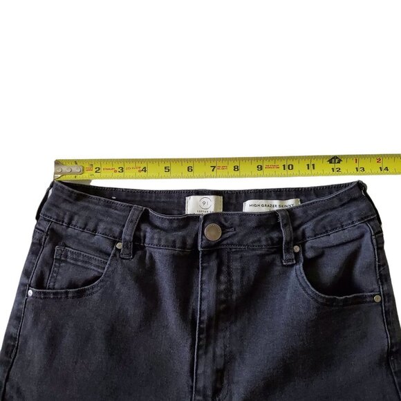 91 Cotton On High Grazer Skinny High Rise Distressed Black Jeans - Picture 8 of 11